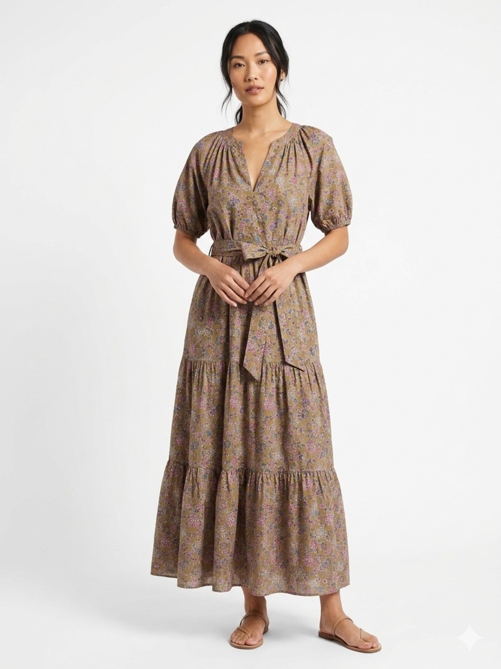 Pinch: | Knew You Well Camel
Brown Floral Midi Dress Size Small